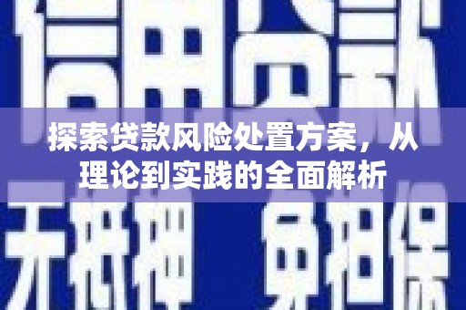 澄江探索贷款风险处置方案，从理论到实践的全面解析