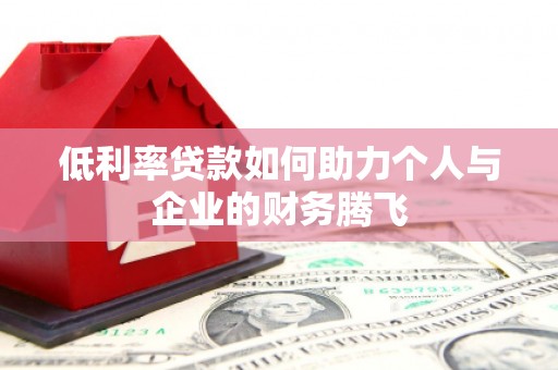 澄江低利率贷款如何助力个人与企业的财务腾飞