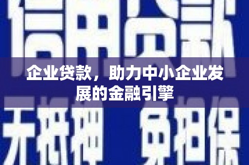 澄江企业贷款，助力中小企业发展的金融引擎